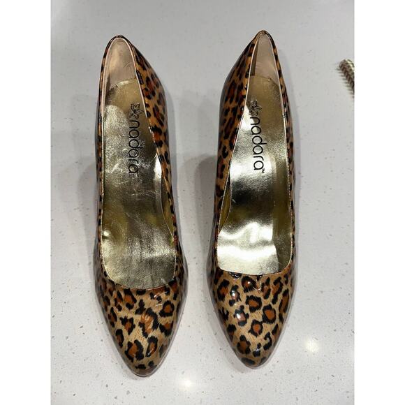 Nadara Women’s stilettos high heels cheetah print SZ 7 Patent leather 3 1/2 heel - Picture 2 of 7